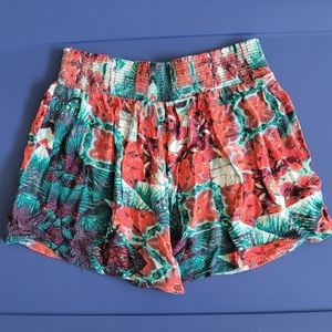 Tropical Floral High Waisted Soft Shorts